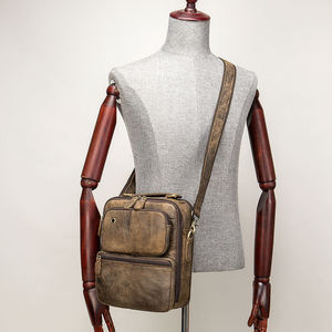 Bolso bandolera de hombro suave de cuero genuino Vintage para hombre-Bolso bandolera portátil con gran capacidad y diseño duradero - Product Image 2