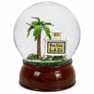 Globo de Nieve Personalizado Hecho a Mano con Palmera de Resina del Resort Ponte Vedra <span class=keywords><strong>Inn</strong></span> Club, Base de Madera, Globo de Agua de Cristal de 10 cm, Pintado a Mano, Navidad - Product Image 1