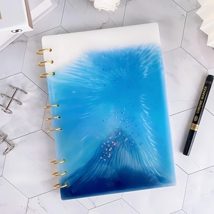 DM811 Moule <span class=keywords><strong>en</strong></span> Résine pour Carnet B5 DIY, Couverture de <span class=keywords><strong>Livre</strong></span> Faite à la Main, Pièces d'Outil de Boucle à Trois Anneaux, Moules <span class=keywords><strong>en</strong></span> Silicone - Product Image 4