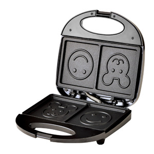Plancha Eléctrica con Diseño de Cara Sonriente, Calentamiento de Doble Cara, para Tostar y Hacer Sándwiches, 110V 220V, Antiadherente con Revestimiento de PTFE - Product Image 3