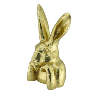 تماثيل أرنب بلاستيكية مطلية بالبلاتين والذهب تمثال أرنب ذهبي لديكور عيد الفصح - Product Image 5