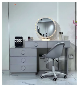 Modern Makeup <b>Vanity</b> <b>Table</b> with Lighted <b>Mirror</b> Storage Desk for Bedroom Furniture - Product Image 1