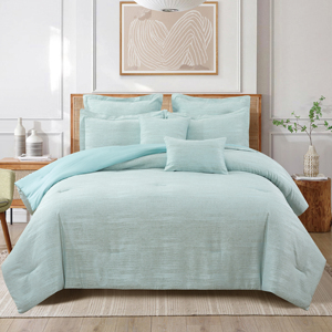 Nantong xinsheng Jacquard <span class=keywords><strong>Comforter</strong></span> Bộ sưu tập mới <span class=keywords><strong>7PC</strong></span> bộ đồ giường bao gồm 1 <span class=keywords><strong>Comforter</strong></span> 2 Gối 2 Euro gối 2 trang trí - Product Image 1