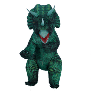 Costume de dinosaure gonflable cornes de arc-en-ciel, Triceratops, tenue d'halloween pour adultes, - Product Image 2
