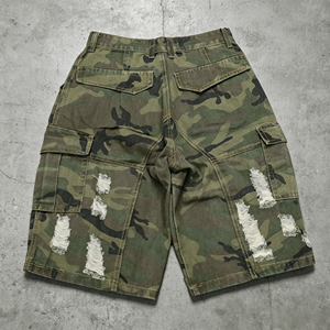 Shorts cargo camouflage pour homme, taille mi-haute, style décontracté, 100% coton, avec braguette boutonnée - Product Image 4