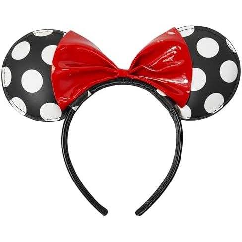 Black and White Polka Dot With Red Bow