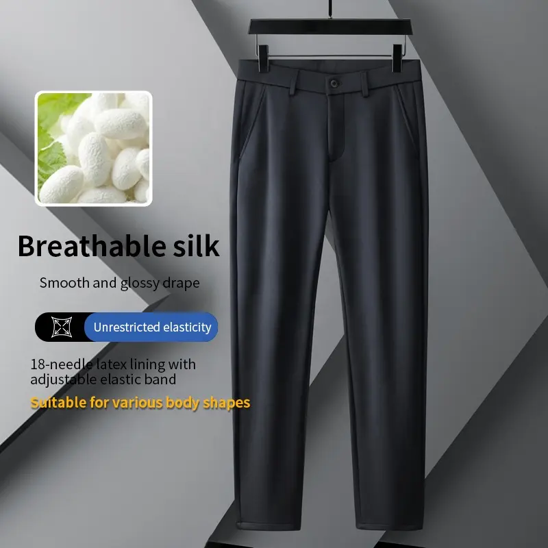 ShirtJack 2024 automne hiver mûrier soie polaire épais élastique respirant résistant au vent confortable mince pantalon d'affaires
