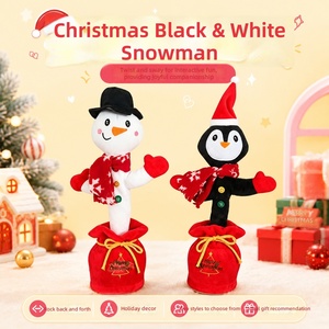 ของตกแต่งคริสต์มาส ตุ๊กตาหิมะน่ารัก ของประดับดนตรี ตกแต่งด้วยเพลงจีนและอังกฤษ ของเล่นตุ๊กตาผ้าพลัฌแบบอินเทอร์แอคทีฟ ใยฝ้าย PP สำหรับเด็กอายุ 14 ปี - Product Image 3