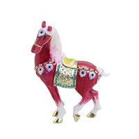 SHINNYGIFTS peint à la main en métal cheval bibelot boîte émail bijoux articulé Figurine Statues pour la décoration intérieure