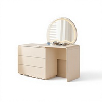 Commode de rangement intégrée de style italien, laquée, multi-tiroirs, luxueuse et crémeuse, pour chambre à coucher - Prix de gros