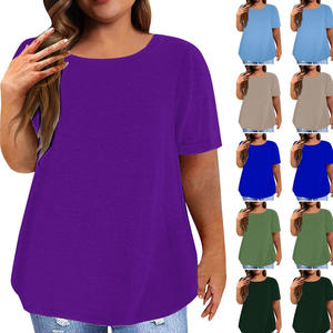 Camisetas Casuales al por Mayor para Mujer, Tallas Grandes, Colores Sólidos, Ecológicas, Transpirables, Empaquetado a Granel para Reventa Minorista y Privada - Product Image 3