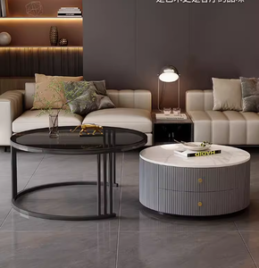 Nordic Minimalism Convertible Customizable Color Modern European Metal Coffee <b>Table</b> Set Big <b>Storage</b> for Living Room Hotel Use - Product Image 2