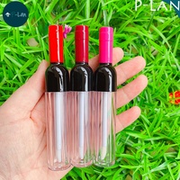 P-Lan Stock Offre Spéciale Bouteille De Vin Creative Vide 6ml Rouge À Lèvres Liquide Emballage Tubes De Brillant À Lèvres Personnalisés Avec Boîte D'emballage