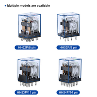 Relais Intermédiaire HH54P MY4NJ Micro Petit Relais Électromagnétique AC/DC 12V 24V AC110V 220V 380V Avec Base de Douille 14 Broches PYF14A