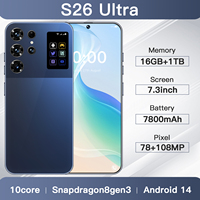 S26 Ultra 16 Go 1 To de stockage Deca Core HD Français Économique Professionnel Anti-poussière Téléphone Intelligent 108 MP Caméra Rapide