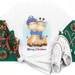 <span class=keywords><strong>T</strong></span>-<span class=keywords><strong>shirt</strong></span> Estiva alla Moda con Stampa Natalizia, Maglietta Larga Personalizzata con Collo a O, Stile Retrò per <span class=keywords><strong>Donna</strong></span> - Product Image 6