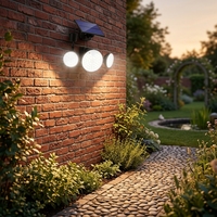 Applique murale extérieure solaire résistante aux intempéries avec détecteur de mouvement, lampes solaires durables avec 92 LED pour jardin et cour