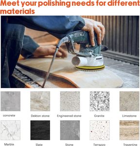 ウェット/ドライダイヤモンド研磨パッドセット12個4-8000 # グリットパドキットクォーツタイル用ポーランド製フックバッカードリルアダプター - Product Image 4