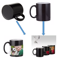 Tasse à café en céramique 11oz à changement de couleur, tasse magique par sublimation, boîte cadeau, impression sur porcelaine, capacité pour boissons chaudes, sûre et résistante