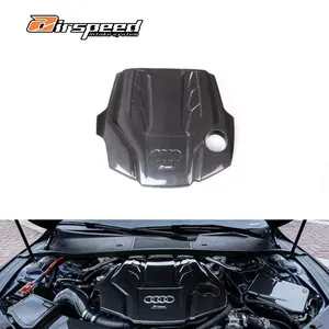 Trockene Kohle faser 3K Twill Carbon Weave Hochglanz Finish Klare Textur Motor abdeckung Für Audi B9 C8 RS4 RS5 S4 S5 S6 S7 A6 A7 3.0T