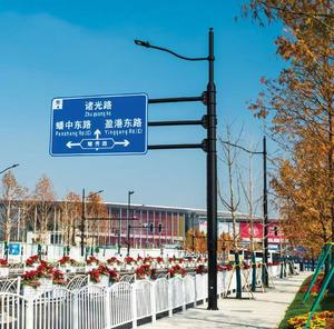 Tanda lalu lintas jalan aluminium Led biru lalu lintas dan keselamatan tanda kontrol lalu lintas peringatan jalan raya - Product Image 1