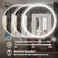 Miroir de courtoisie réglable à lumière du jour à LED 6000K avec feux avant et arrière à commande tactile anti-buée pour anniversaire