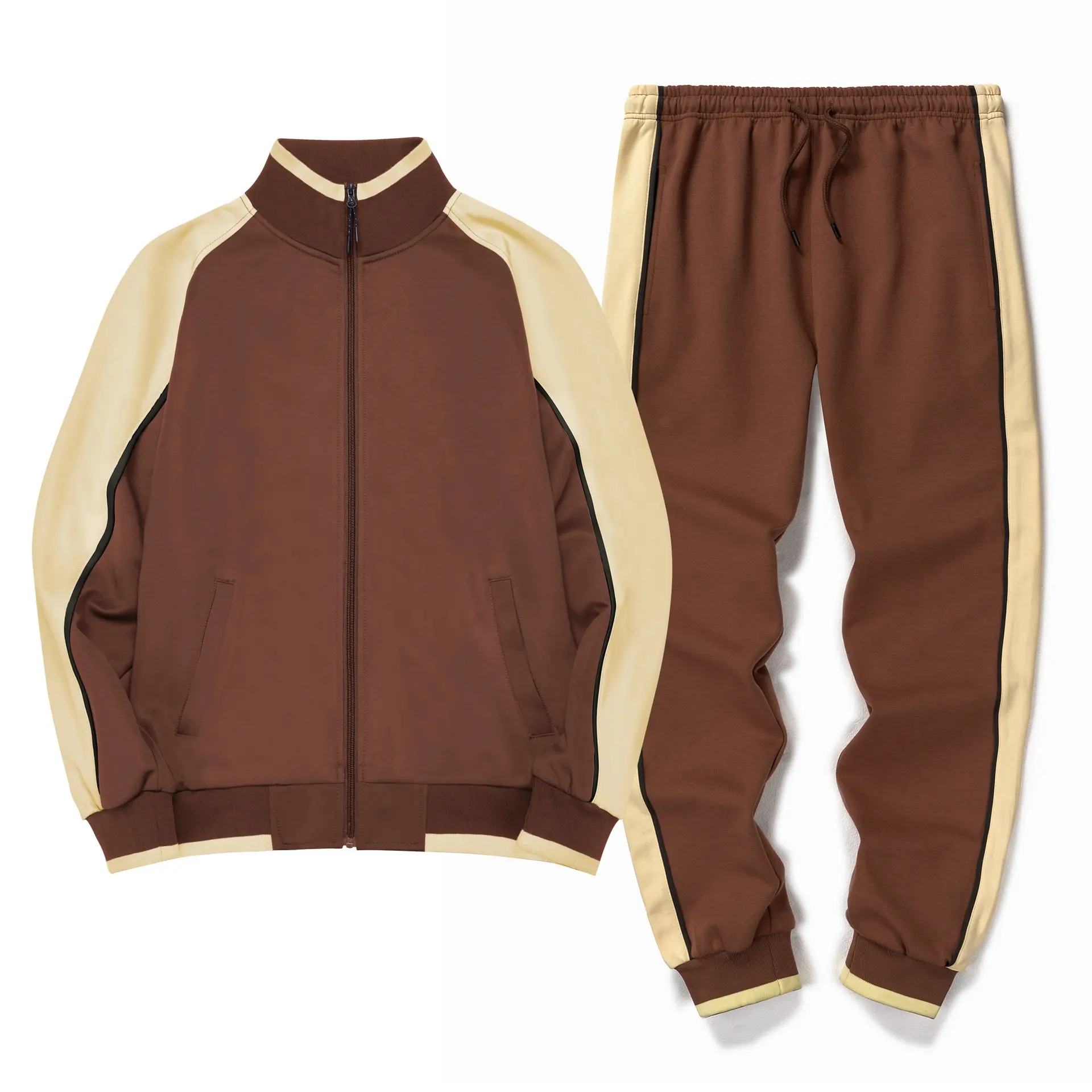 Sweatsuit Custom Logo Polyester EU Size Sportswear Full Zip Casual Joggers Men Tracksuit