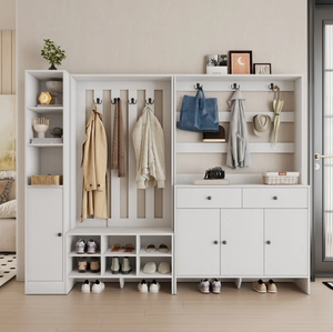Organizadores de Zapatos con Armario y Perchero, Mueble Zapatero de <span class=keywords><strong>20</strong></span> Pares con Cajones para Entrada - Product Image 4