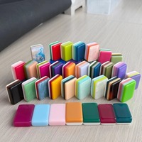 Tuiles de Mahjong Américaines de Luxe Vierge Multicolores en Acrylique 32/36mm, Gravure Personnalisée, Impression UV, Faible MOQ, Divertissement - Meilleures Ventes