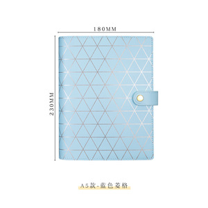 Carpeta de presupuesto de hojas sueltas de cuero PU A5 personalizada, organizador A6, carpetas de anillas, cubierta de cuaderno de rejilla dorada, magnético elegante - Product Image 5
