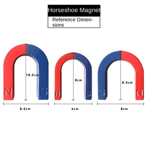 Aimant en forme de fer à cheval en U, en ferrite, pour l'enseignement, en AlNiCo, permanent, puissant, grand, bleu/rouge, pour la soudure et l'éducation - Product Image 4