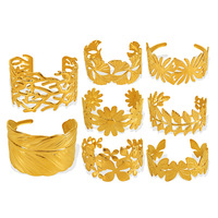 Bracelet pour femme en acier inoxydable 316L anti-ternissement, motif corail, fleur, plante, étoile de mer, placage PVD, titane personnalisé
