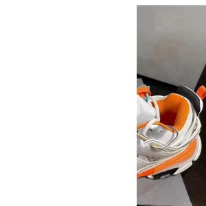 White <b>Orange</b> Chunky Dad Sneakers, <b>Men</b>/Women Breathable Mesh Platform Running <b>Shoes</b>, Outdoor Streetwear Athletic <b>Shoes</b> - Product Image 3