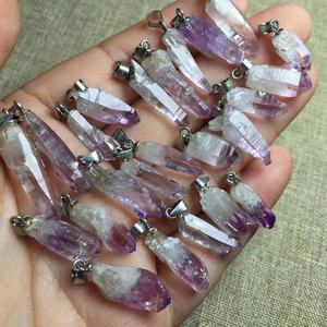 Vente chaude Promotion Cadeau Exquis Bijoux En Cristal De Quartz Naturel <span class=keywords><strong>Vera</strong></span> <span class=keywords><strong>Cruz</strong></span> Améthyste Point S925 Pendentif - Product Image 4