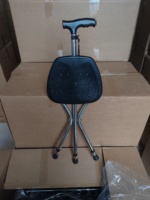 Béquille tabouret pliant portable chaise de béquille pour personnes âgées tabouret de béquille à double usage marcheur peut s'asseoir