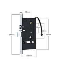 70mm Quadratisches Elektronisches Einsteckschloss-Gehäuse 205x108mm Universalgröße mit Signalausgabe, Smart-Türschloss-Kern für Sicherheitstüren