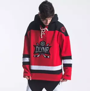 Sports Jersey Sublimated Hockey Hoodies Lace Custom Team Hockey Jersey Hoodie