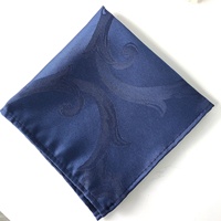 Serviettes de table en tissu polyester jacquard damassé bleu marine pour restaurants