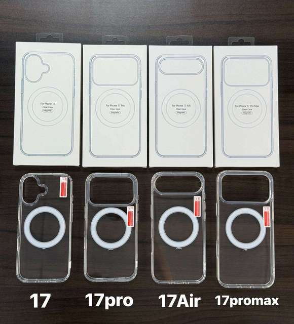Factory Direct Wholesale Magnetic Wireless Charging Clear PC Phone Case for iPhone 17 16 15 14 12 Pro Max Shockproof Transparent