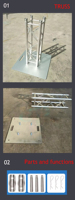 Accesorios para Sistemas de Truss: Base de Acero de Una Sola Capa para Truss de Aluminio 755*755*10MM / Base de Truss de Acero para Escenario