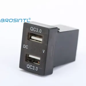 Brosintl bc006mb tomada dupla qc 3.0, porta usb de carregamento para toyota camry com voltímetro