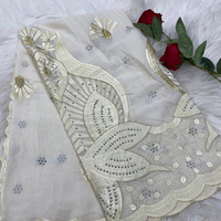 Nouvelle Arrivée 2025 Châle de Mariage en Coton Brodé de Dentelle, Foulard Africain pour Femme, Grand Voile Abaya Dubaï, Foulard Hijab