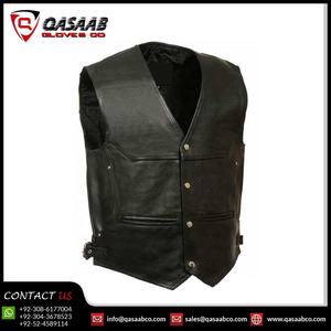 Gilet de moto et de course automobile en cuir PU respirant pour homme, sur mesure, avec col en V, simple boutonnage, sans manches - Product Image 3