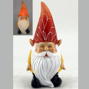 Lampe solaire Gnome résine artisanat extérieur jardin décor nain Statue pour pelouse cour <span class=keywords><strong>paysage</strong></span> ornements pour lumière solaire - Product Image 4
