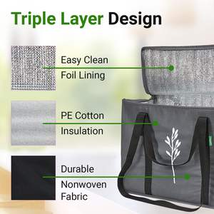 Многоразовая термосумка-холодильник из нетканого материала для продуктов, пикника и доставки еды - Product Image 3