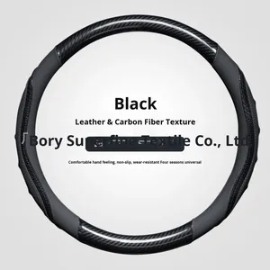 Popular transpirable y resistente al desgaste de cuero para <span class=keywords><strong>volante</strong></span> de coche, accesorios interiores automotrices universales para hombres - Product Image 2