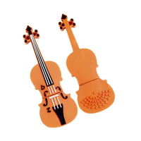 Clé USB en caoutchouc de forme personnalisée 1 Go-128 Go USB 2.0, clé USB en forme de guitare avec logo personnalisé pour cadeaux