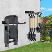 Lot de 2 supports muraux pliables en acier au carbone robuste, revêtement poudré, écologiques et multifonctionnels pour vêtements