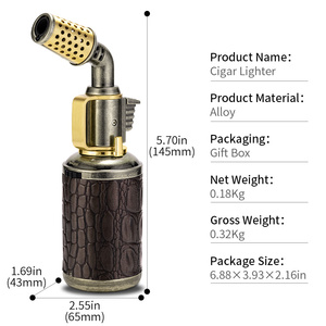 CIGARLOONG Allume-cigare de bureau en alliage rechargeable et résistant au vent de conception classique avec boîte-cadeau - Product Image 6