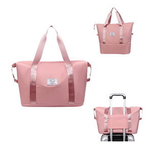 Hot Selling Custom for Pink Polyester Gym Yoga Handle Fashionable Crossbody Travel Bag for Ladies Wholesale Cheap Travel Luggage - Product Image 1